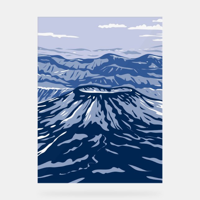 Vulkan Aniakchak Acrylschild (Vorderseite)