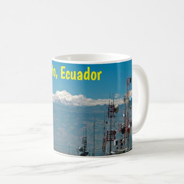 Vulkan Antisana und Masten, Quito, Ecuador Kaffeetasse (VorderseiteRechts)