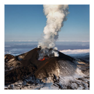 Vulkan-Ausbruch: Lava, Gas, Dampf, Asche Poster