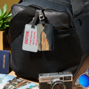 Vulkan bei Sonnenuntergang Alaska Vorsicht Gepäckanhänger