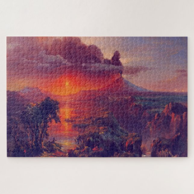 Vulkan bei Sunset Jigsaw Puzzle (Horizontal)