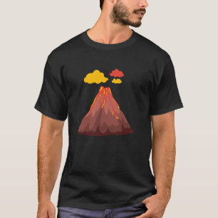 Vulkan Berg Vulkanausbruch Magma Dinosaur T-Shirt