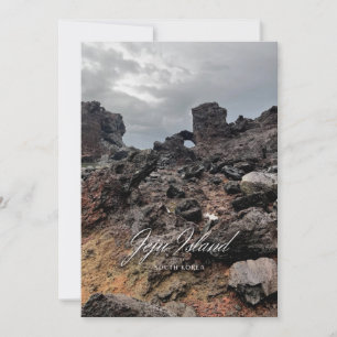 Vulkan - Dunkle Insel - Schöne Insel - Jeju Feiertagskarte