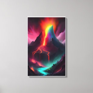 Vulkan Eruption Didgital Art Leinwanddruck