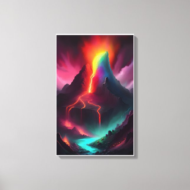 Vulkan Eruption Didgital Art Leinwanddruck (Vorderseite)