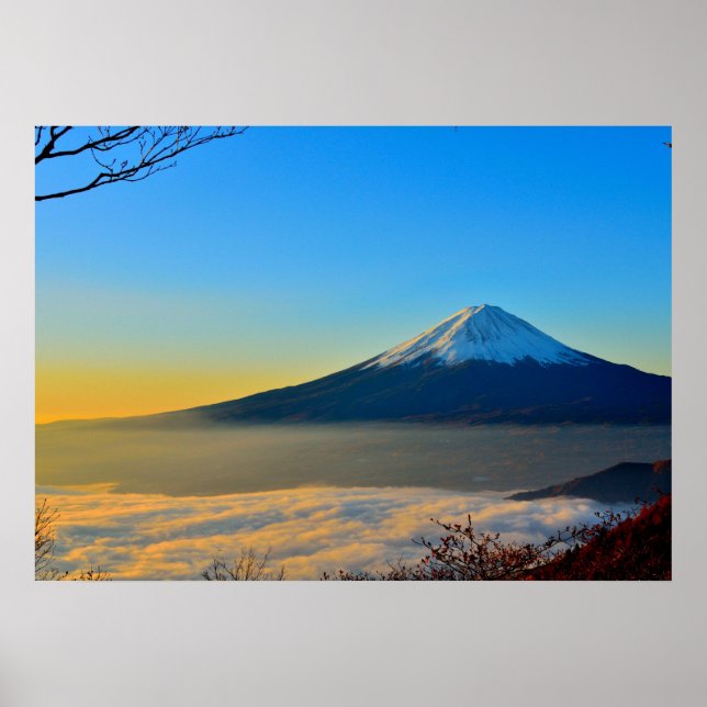 Vulkan Fuji Landschaft Poster (Vorne)