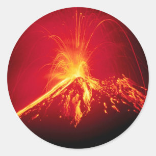 Vulkan-heiße Lava Costa Rica 1991 Runder Aufkleber