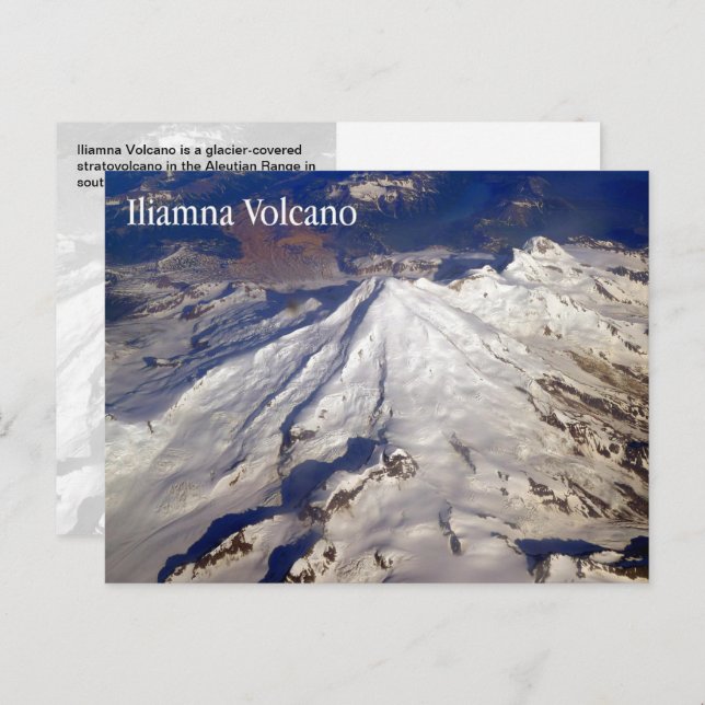 Vulkan Iliamna, Aleutian Range, AK - Postkarte (Vorne/Hinten)