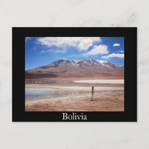 Vulkan in einer Altiplano Landschaft schwarze Post Postkarte