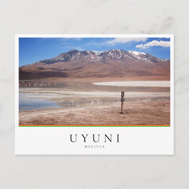 Vulkan in einer Landschaft von Altiplano, Uyuni, B Postkarte (Vorderseite)