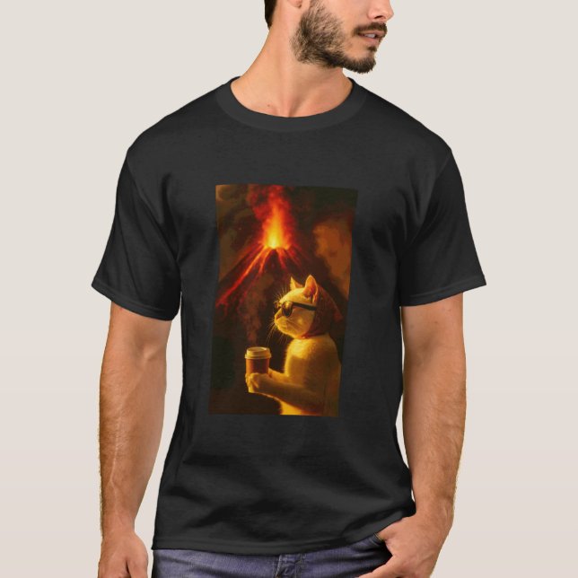 Vulkan-Kaffeekatze T-Shirt (Vorderseite)