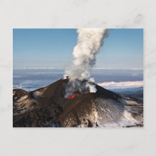 Vulkan Kraterausbruch: Lava, Gas, Dampf, Asche Postkarte