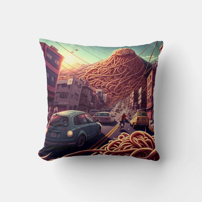Vulkan Spaghetti Kissen (Vorderseite)
