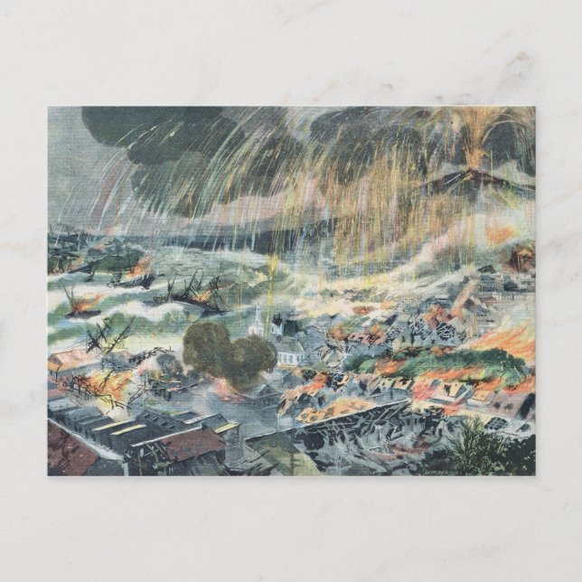 Vulkanausbruch auf Martinique Postkarte (Vorderseite)