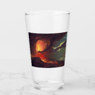 Vulkanausbruch des Vesuv (lebender Vulkan) Glas