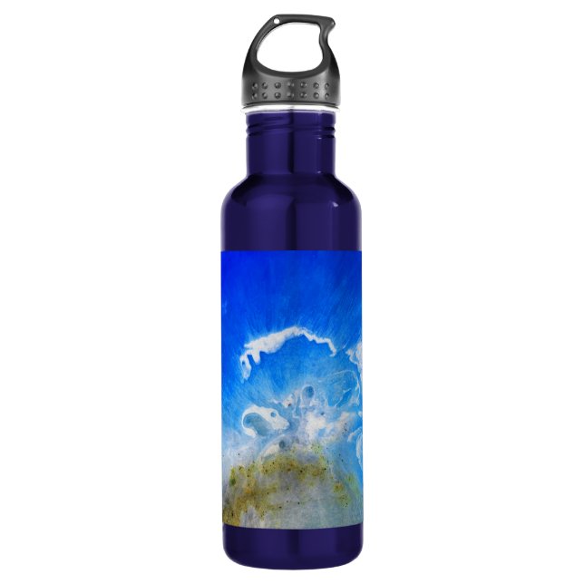 Vulkanausbruch Edelstahlflasche (Vorderseite)