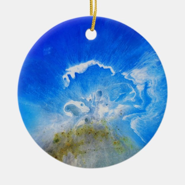 Vulkanausbruch Keramik Ornament (Vorne)