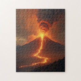 Vulkanausbruch mit Lava Puzzle