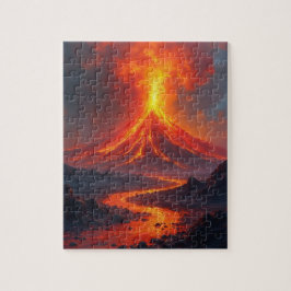 Vulkanausbruch mit Lavastrom Puzzle