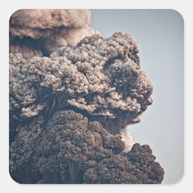 Vulkanausbruch Quadratischer Aufkleber (Vorderseite)
