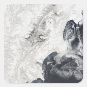 Vulkane auf der zentralen Halbinsel Kamtschatka Quadratischer Aufkleber