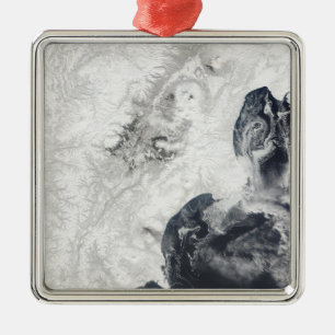 Vulkane auf der zentralen Halbinsel Kamtschatka Silbernes Ornament