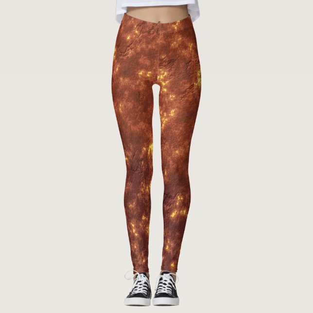 Vulkane heiße Lavaoberfläche Leggings (Vorderseite)