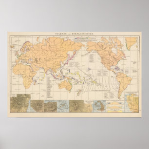 Vulkane, Koralleninseln Atlas Map Poster