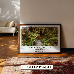 Vulkane Nationalpark Hawaii Poster, Aquarell, Poster