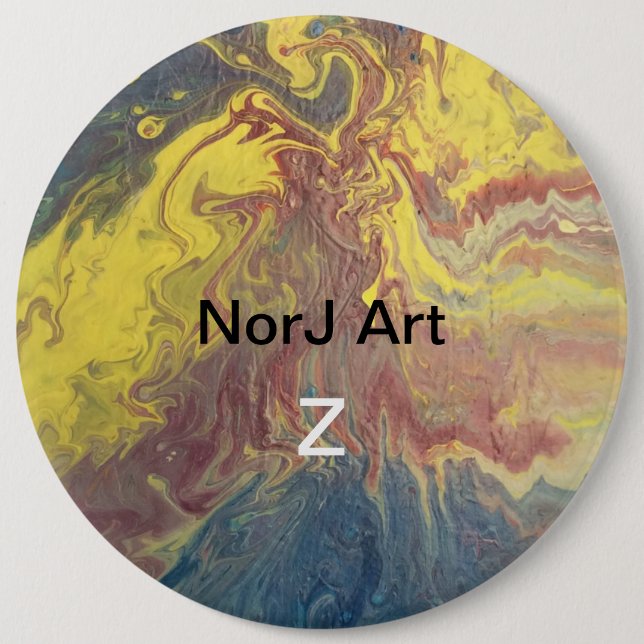Vulkaneruption durch NorJ Kunst Button (Vorderseite)