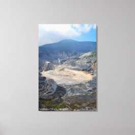 Vulkanische Bergschwefelkrater-Landschaftsfoto Leinwanddruck