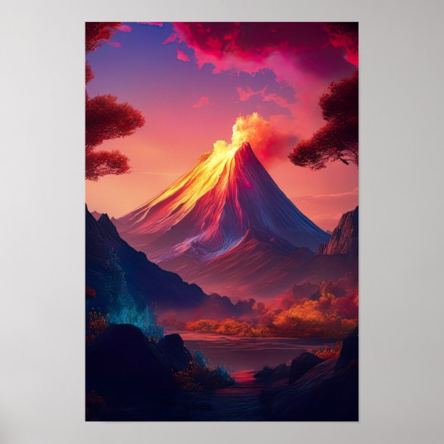 Vulkanisches Blaze, ein Crimson Sunset Poster (Vorne)