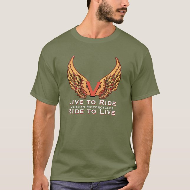 Vulkanisches Motorrad - Live to Ride Ride to Live T-Shirt (Vorderseite)