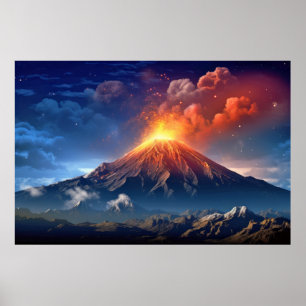 Vulkanlandschaft Reise Entdeckungsreise Poster