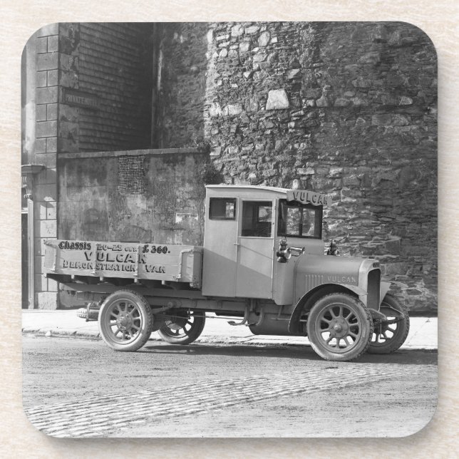 Vulkanlastwagen Untersetzer (Vorderseite)