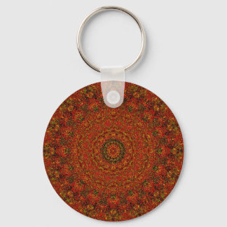 Vulkanroter Abstrakt Mandala Schlüsselanhänger