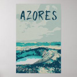 Vulkanschügel auf den Azoren, Atlantik P Poster