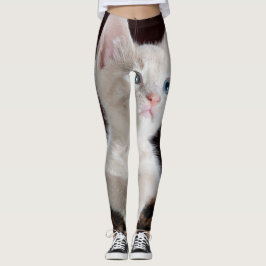 Vulnerable White Kitten Leggings