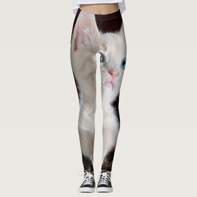 Vulnerable White Kitten Leggings (Vorderseite)