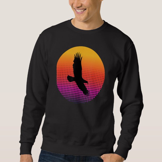 Vulture Eagle Bird Flying in the Sky at Sunset Ani Sweatshirt (Vorderseite)