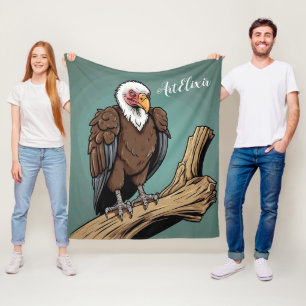 Vulture Realistic Zeichnend Print Fleecedecke
