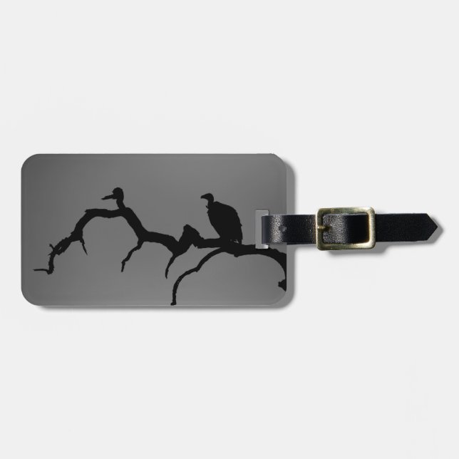Vulture Silhouette Gepäckanhänger (Vorderseite horizontal)