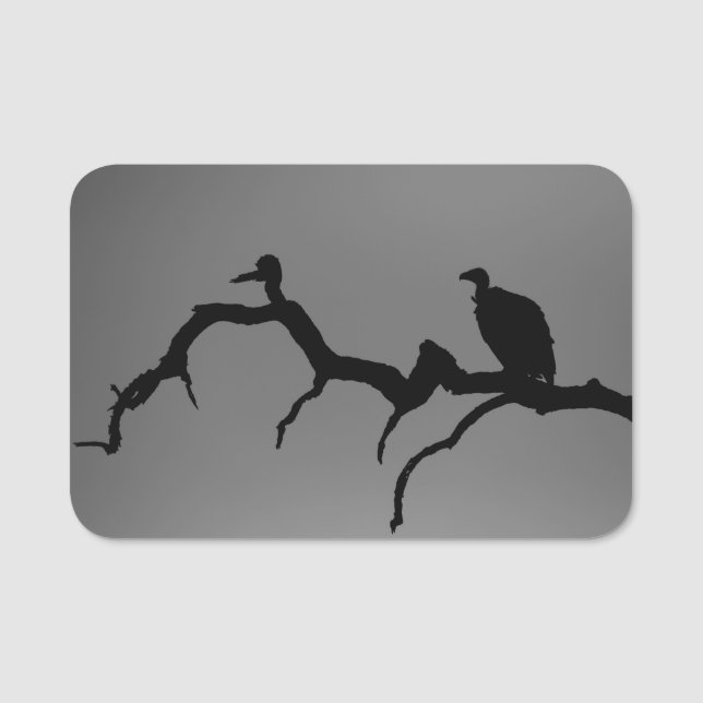 Vulture Silhouette Namensschild (Vorderseite)