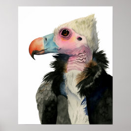 Vulture Watercolor-Malerei Poster