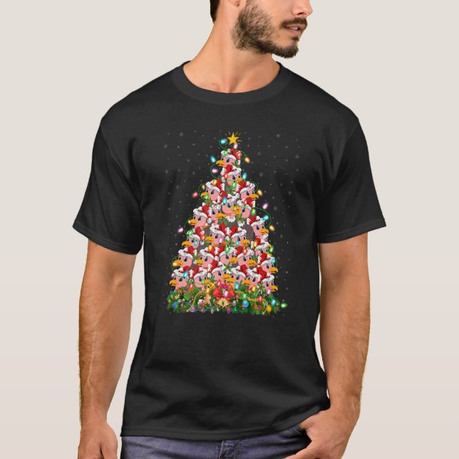 Vulture  Xmas Lights Santa Vulture Christmas Tree T-Shirt (Vorderseite)