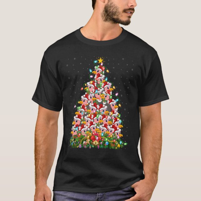 Vulture   Xmas Lights Santa Vulture Christmas Tree T-Shirt (Vorderseite)
