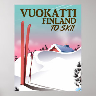Vuokatti Finnland Skiplakat Poster