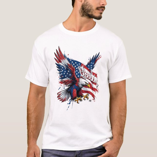 Vushii American Eagle Freedom Graphic Tee (Vorderseite)