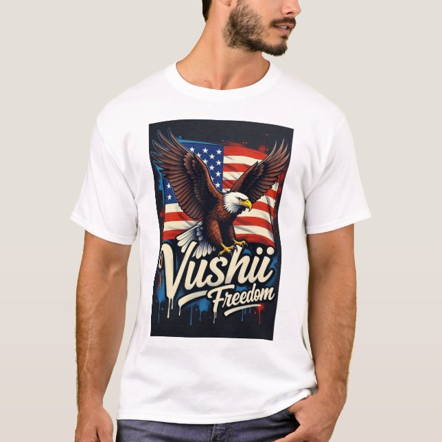 Vushii Eagle Freedom Graphic  T-Shirt (Vorderseite)