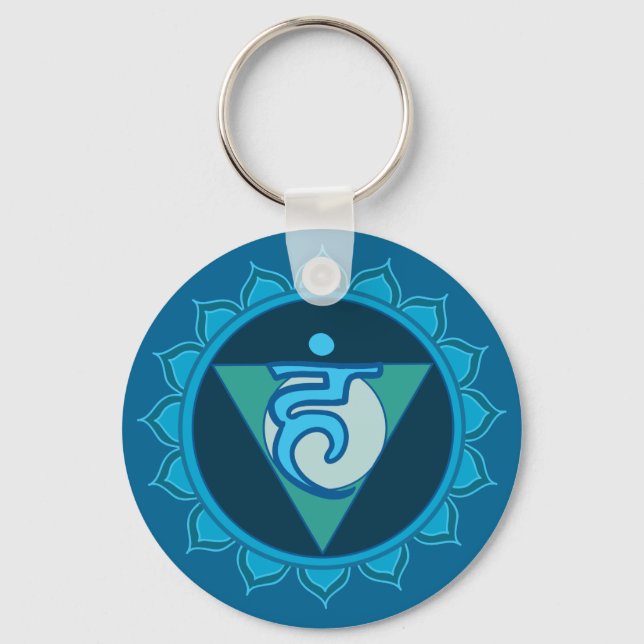Vushuddha oder Throat Blue Chakra Schlüsselring Schlüsselanhänger (Vorderseite)
